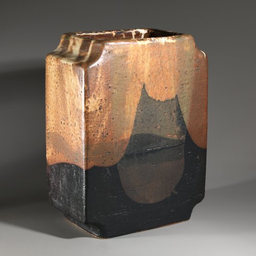 Large brown vase rectangular