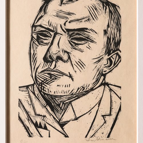 Max Beckmann, Selbstportrait (Self-Portrait), 1922, Holzschnitt. Ex. XII/XX