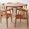 Hans J. Wegner, Fritz Hansen, Hjertestole Gruppe mit Tisch 4602 + 6 Herzstühle 4103