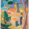 Edmund Daniel Kinzinger. Village in southern France. Pastel on laid paper