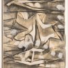 Herbert Zangs*, Charcoal drawing/mixed media, 1958