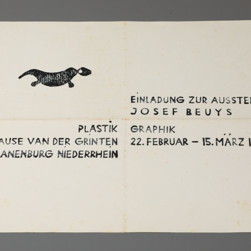 Joseph Beuys*, erste Einladungskarte, 1953, Ausstellung 'Plastik Graphik', van der Grinten