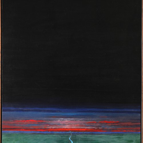 Om Prakash Sharma, End of the Evening, 1991, Öl/Leinwand