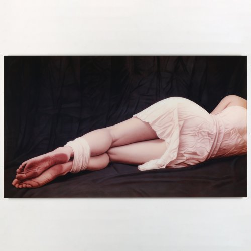 Reclining in front of a dark cloth, 2010