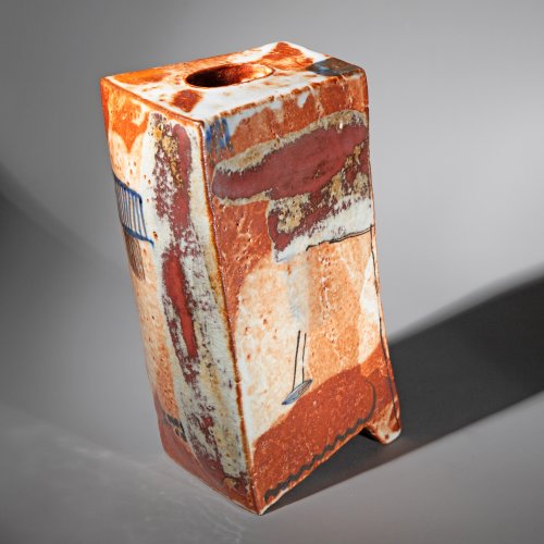 Square, sculptural vase