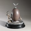 emu egg with silver mount