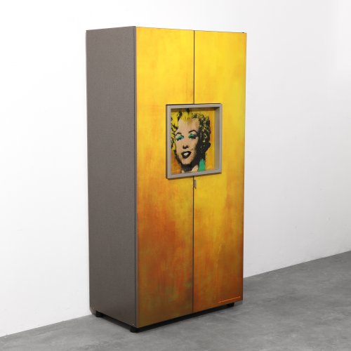 Limitierter Barschrank Marilyn gold mit dem Motiv Golden Marilyn Monroe von 1962.