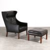 Highback lounge chair / Wingback chair model 2204 + ottoman