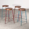 4 three-legged stools from Chandigarh